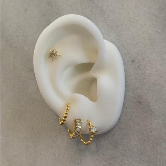 Modest Lu Jewelry - 18K Gold Huggie Hoop Earrings Set Brand New